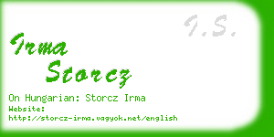irma storcz business card